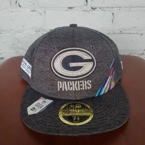 New Era 59Fifty Fitted Hat NFL Greenbay Packers Size: 7 3/8 Intercept Cancer